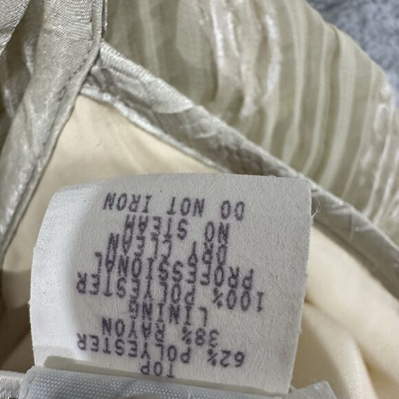 Jeanne Marc Dress Women's Small 8 10 Maxi Sleeveless Yoryu Belted Cream Green - Picture 4 of 9